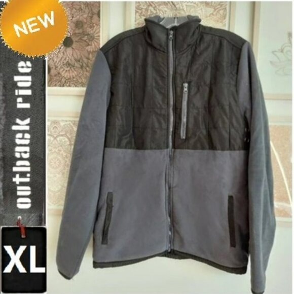 ๐๐ = 5/$25-Gray fleece jacket, XL, NWOT - Picture 1 of 8